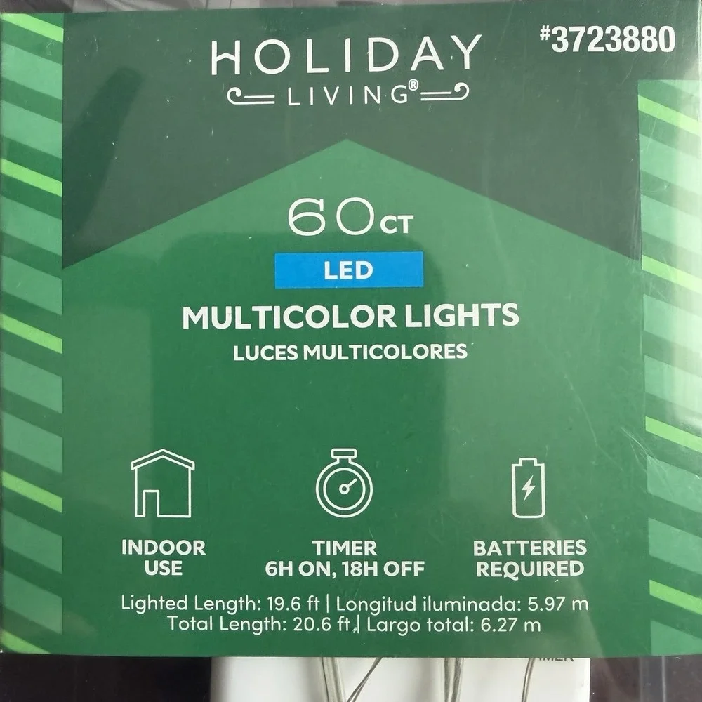 20-foot Holiday Living 60 Count Multicolor Christmas LED Battery Operated Lights